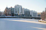 Photo from Bernard Street Bridge, Leith  -  Water of Leith frozen  -  Christmas Eve 2010