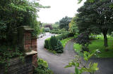 Looking down into Seafiele Cemetery from one of the railway bridges at the entrance to the cemetery