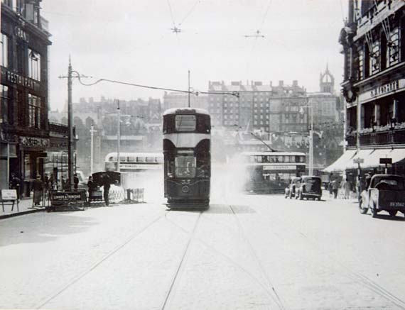 South St Andrew Street  -  Tram heading towards Princes Street