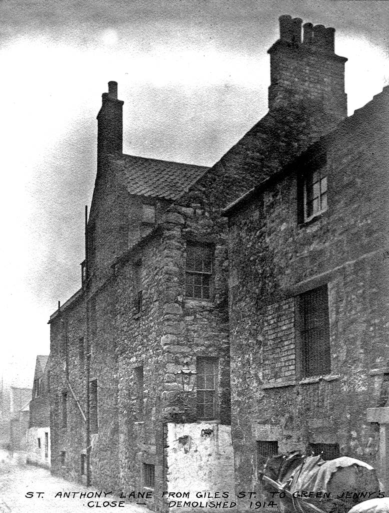 JCJ Kirk's Hairdressing Rooms, Green Jenny's Close, Giles Street, Leith  -  Demolished 1914
