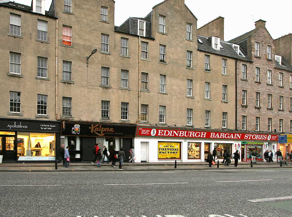 Shops on the east side of St Patrick Square, Edinburgh  -  2009