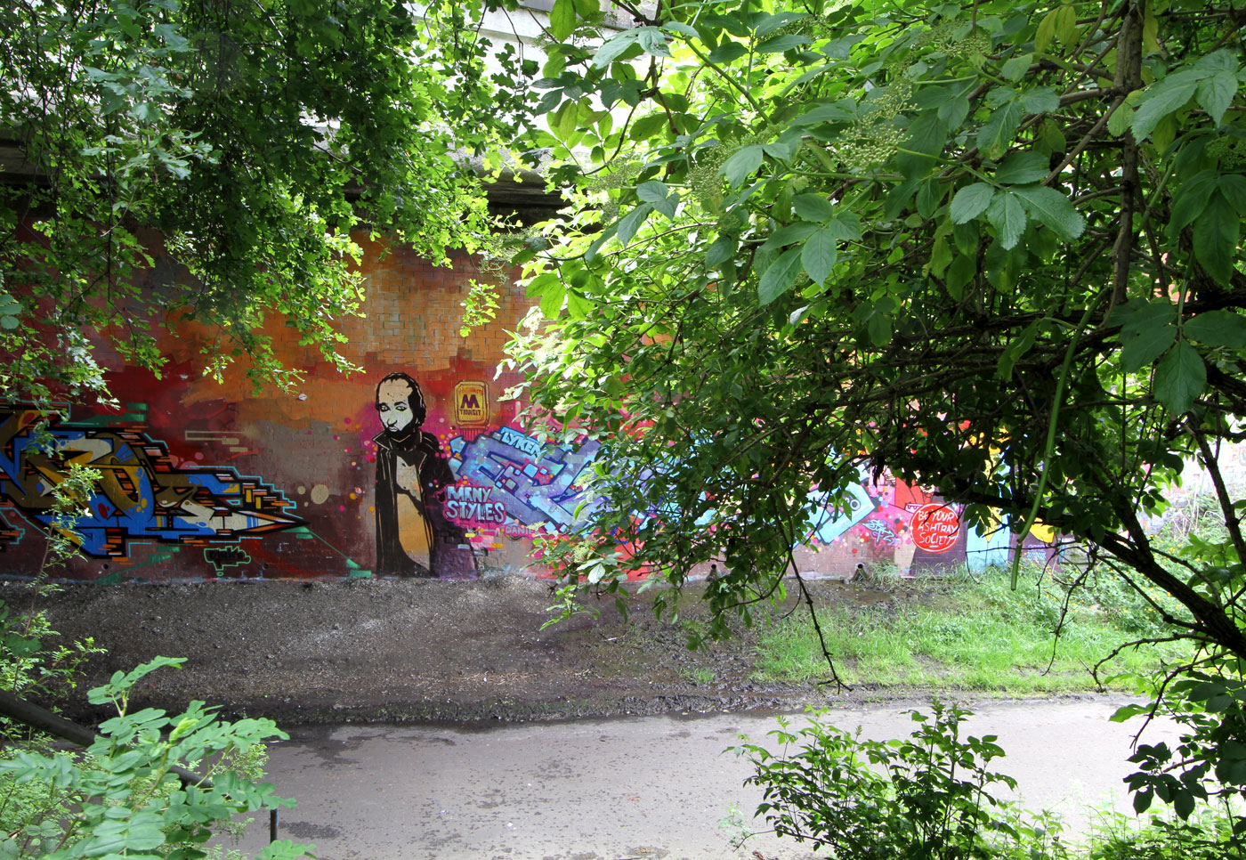 Graffiti on the  Bridge taking Blackford Cycle Path under Telford Road  - June 2012