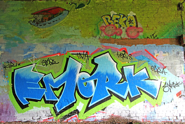 Graffiti on the  Bridge taking Blackhall Cycle Path under Telford Road  - March 2012