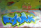 Graffiti on the  Bridge taking Telford Cycle Path under Telford Road  - June 2012