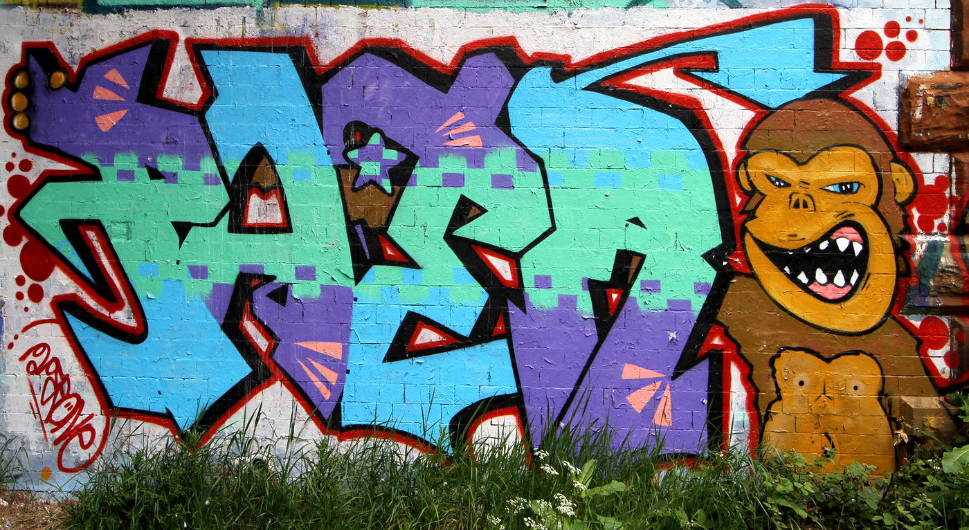 Graffiti on the  Bridge taking Blackhall Cycle Path under Telford Road  - June 2012