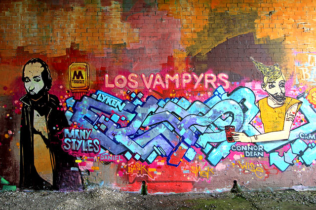 Graffiti on the  Bridge taking Blackhall Cycle Path under Telford Road  - March 2012