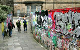 Graffiti on the path beside Potterow, leading down to West College Street  -  February 2007