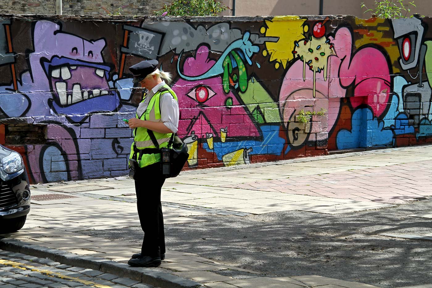 Graffiti on the path beside Potterow, leading down to West College Street  -  February 2007