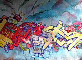 Graffiti on the  Bridge taking Telford Cycle Path under Telford Road  - March 2012