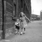 Forbes Wilson and Cousin in Thorntree Street, Leith  -  1960