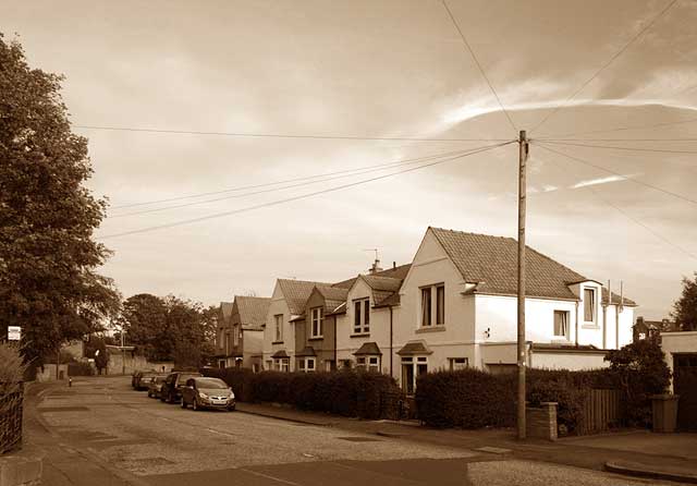 Looking to the east along Wardie Crescent towards Granton Road