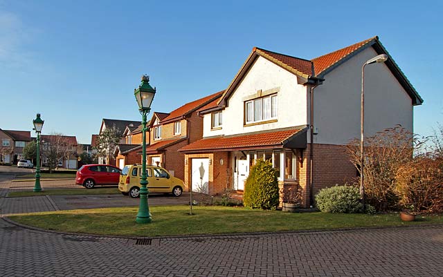 Ceremonial Lamp Posts outside the home of Edinburgh's Lord Provost at 10 Wellhead Close, South Queensferry, 2011