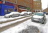 Looking East towards Clerk Street and Holyrood Park   -  Snow, December 2009