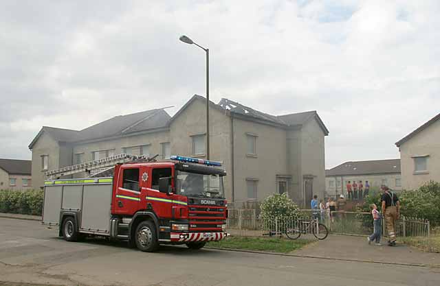 Fire in an empty house at West Pilton Street