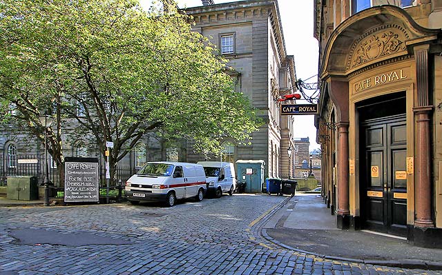 West Register Street  -  Register House, Cafe Royal and Police Box  -  Police Box for sale, May 2012