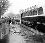 Willowbrae Road  -  Road Accident  -  Bus hits lamp post, 1964