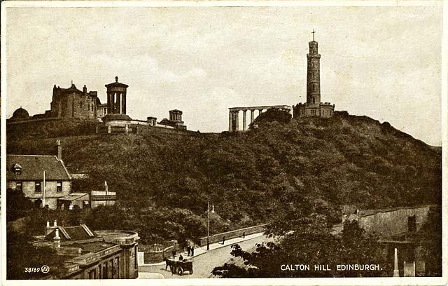 Valentine Postcard 3 - Waterloo Place and Calton Hil