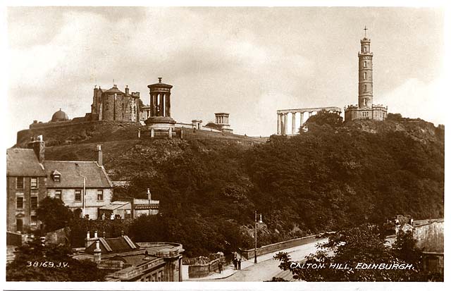 Valentine Postcard 4- Waterloo Place and Calton Hil