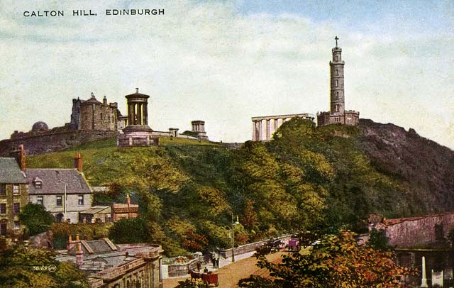 Valentine Postcard 7 -  Waterloo Place and Calton Hil