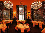 The Dome Restaurant, 14 George Street  -  Chandeliers, Chroistmas decorations and tables set for meals