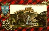 Valentine Postcard  -  Tartan Border  -  Fraser  -  Edinburgh Castle and Ross Fountain