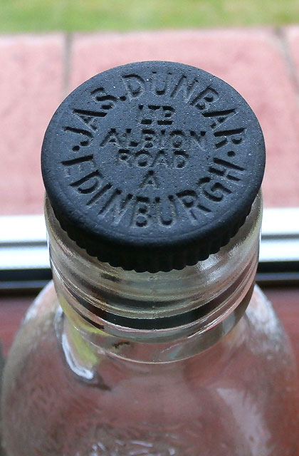 Two bottles from the lemonade works of James Dunbar Ltd., 68 Albion Road, Edinburgh