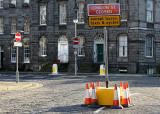 Road sign introducedinto Edinburgh Ne w Town in 2005 as part of the Central Edinburgh Traffic Management Scheme  -  Drummond Place, looking south towards the junction with London Street