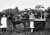 Michele Iannarelli selling ice cream from a pony and cart on Leith Links, probably in the 1920s