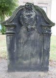 Gravestone in North Leith Graveyard  -  John Broun, died 1744  -  back of the gravestone