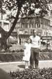Alan Raeburn's Dad and sister Eileen at the Floral Clock in Princes Street Gardens, 1958