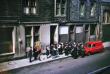 Where is it?  Salvation Army playing probably somewhere in Edinburgh Old Town, 1963