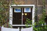 Photos taken in Edinburgh on voting day in the  Scottish Indepemdence Referendum on 18 September 2014  -  'Yes' Campaign Posters at Abbeyhill