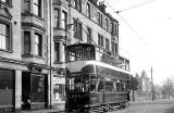 Tram at Church Hill terminus, 1952