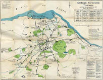Edinburgh Corporation Transport Department  -  Map of Tram and Bus Routes  -  1924