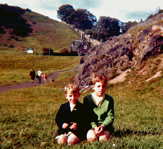 Dave and Charlie Meacher, near Duddingston Loch, around 1960