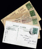 Four Postcards  -  Halfpenny Postage  -  King Edward VII and King George V