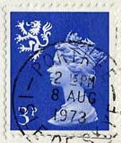 3p stamp used on postcard