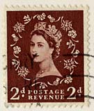 2d stamp used on postcard