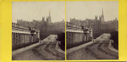GW Wilson stereo card  -  Assembly Hall, etc. from Princes Street