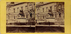 Early stereo pair of photos - Register House and statue of the Duke of Wellington
