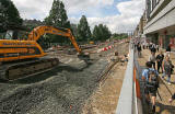 Road Works  -  Looking along Princes Street to the east from near Hanover Street - 2009