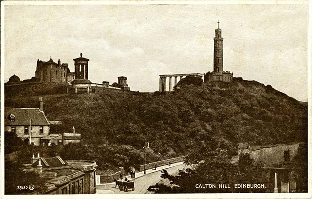 Valentine Postcard 3 -  Waterloo Place and Calton Hil