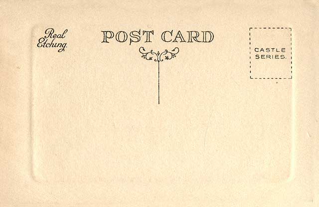 Postcard  -  Castle Series  - Real Etching, AW - White Horse Close