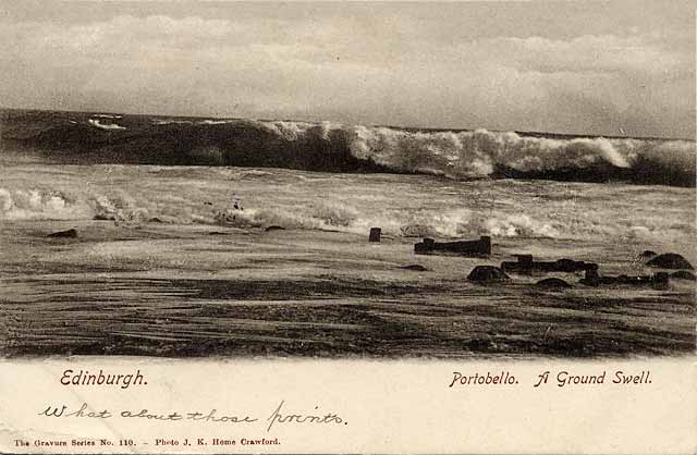 Postcard by J K Home Crawford  -  'Portobello, A Ground Swell'