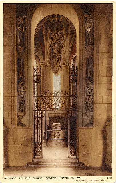 Postcard by A R Edwards & Son  -  Entrance to the Shrine, Scottish National War Memorial