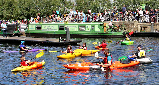 Edinburgh Canal Festival, 2013  -  Canoes in the canal basin at Edinburgh Quay