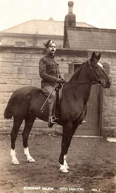 17th Lancers at Piershill Barracks&nbsp; -&nbsp; Guard, Full Dress&nbsp; -&nbsp; A&G Taylor Postcard, posted 1905
