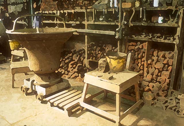 Whitechapel Bell Foundry  -  Ready to Begin Work  -  Image Created in Photoshop